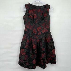 Brooks Brothers dark floral pleated sleeveless dress